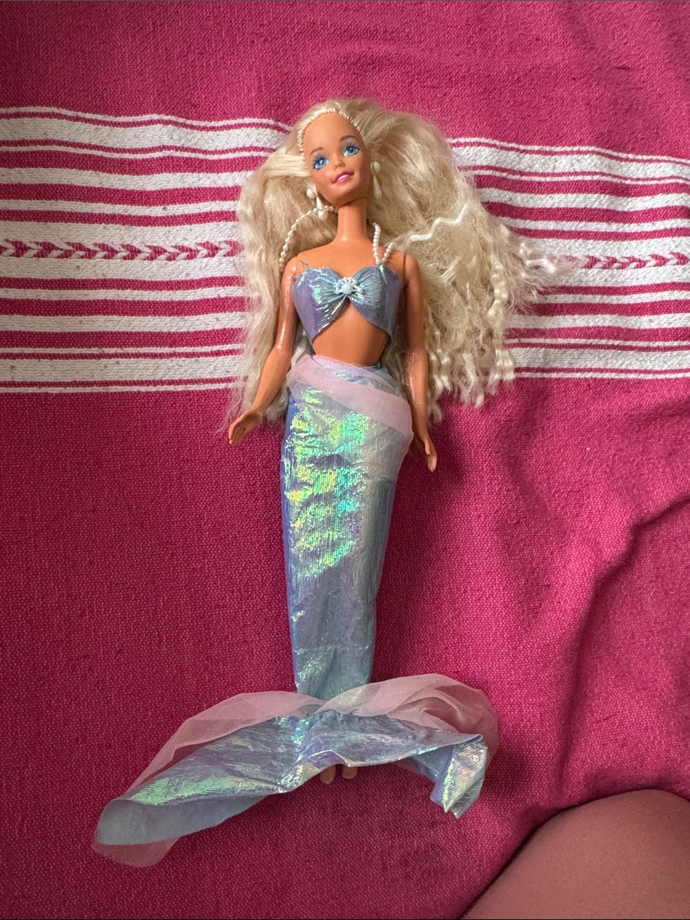 Barbie Iridescent Mermaid One-Piece Bodysuit in Pink and Lavender
